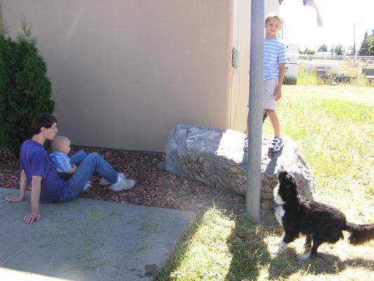 Playing outside after church.