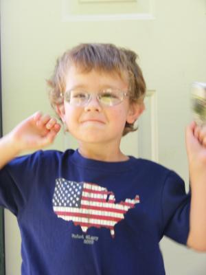 Noah in a new birthday shirt
