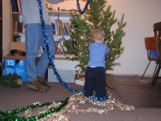Noah needs to adjust some of the lights.