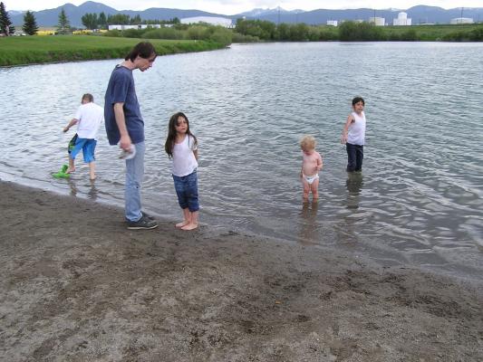 The kids get wet.