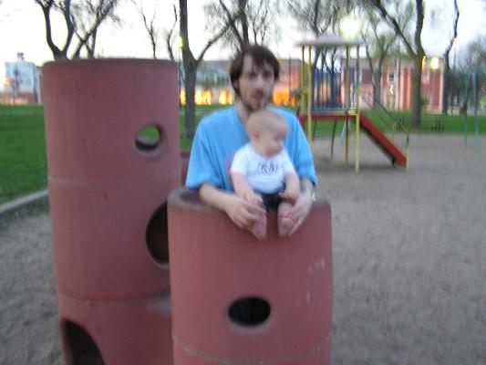 David and Noah at the park.