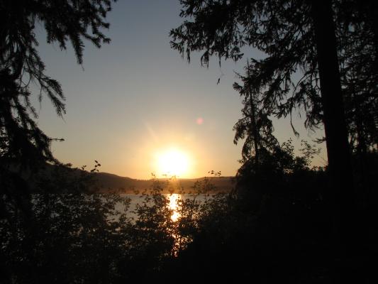 sunset over the lake