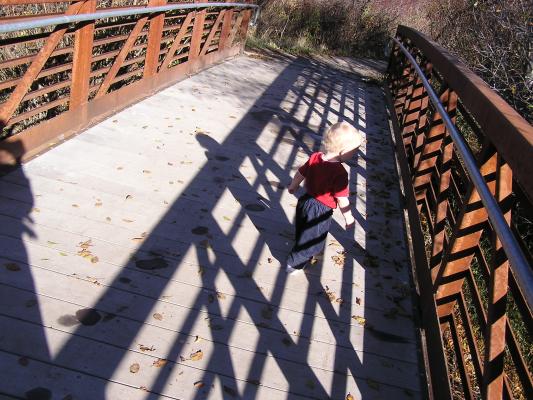 Noah on the bridge.