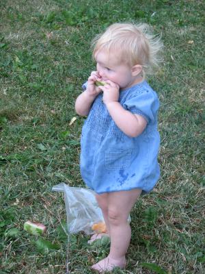 Sarah eats watermelon