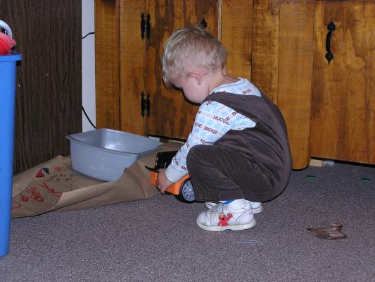 Noah wears a brown outfit that his Uncle Benji wore.