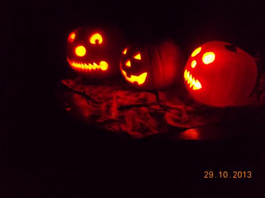 our pumpkins did eventually turn orange.
