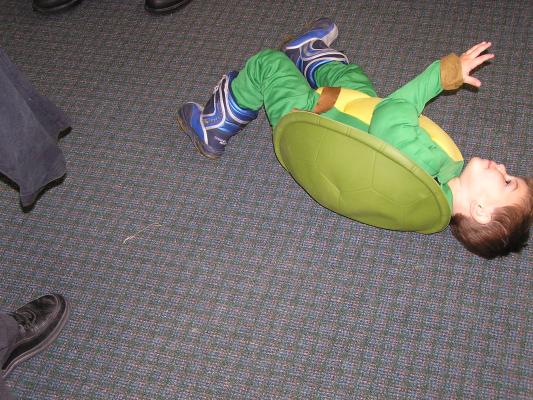 Turtle break dancing?