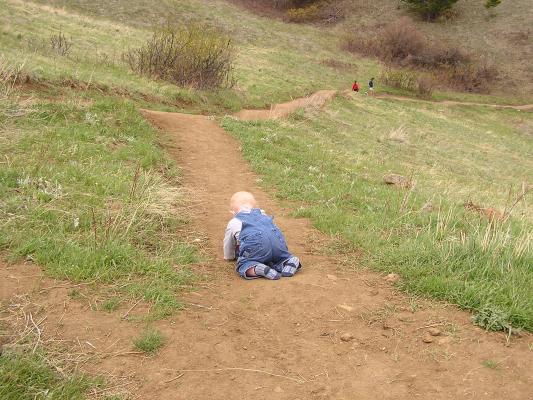 Noah's on his first real hike in Montana