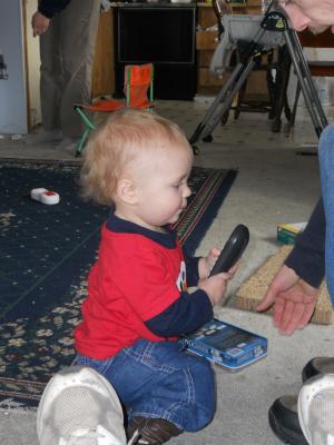Joshua with the remote