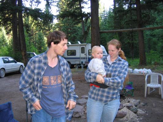 David, Katie and Noah at the Eder Family Campout