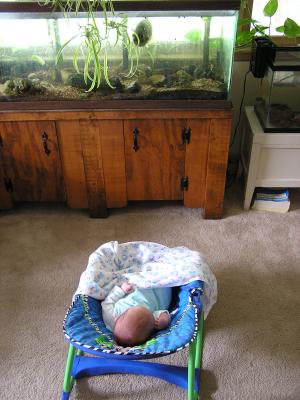 Noah watching his favorite cartoon show