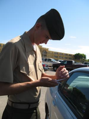 Matthew graduated from Marine boot camp.