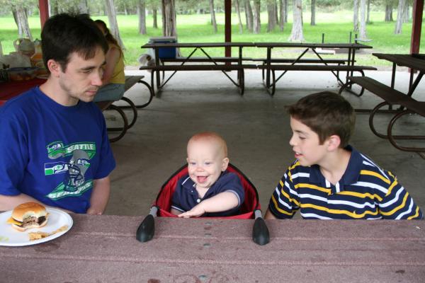 Robert, Steven and Michael at the picnic.