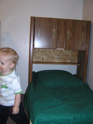 This bed used to be a pile of boards
that we salvaged from the dumpster.