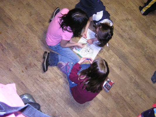 Nicole, Malia, and Andrea color.