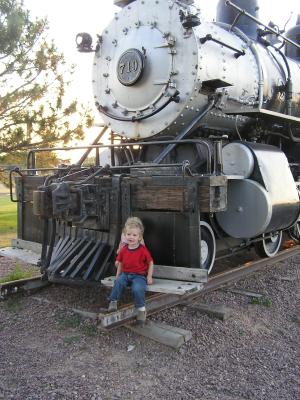 Sarah and Noah on the train
