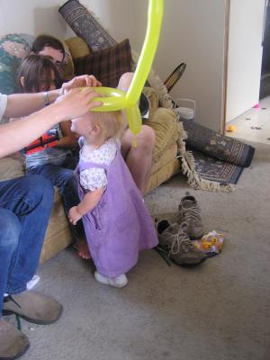 Sarah  gets a silly hat