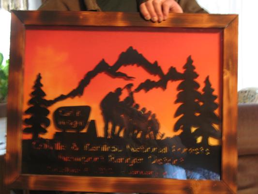 Junior's retirement plaque.