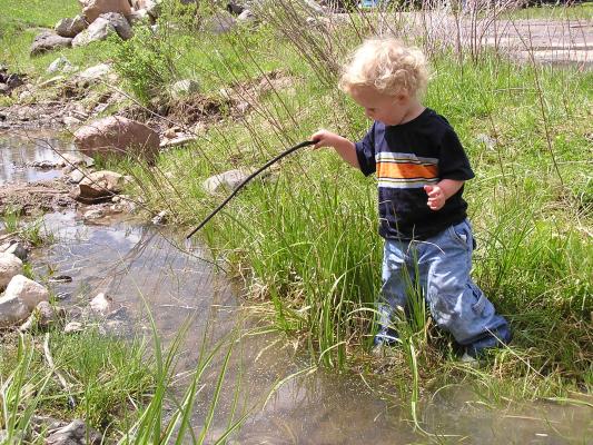 Noah looks at the water.