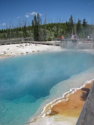 Hot pool of water.