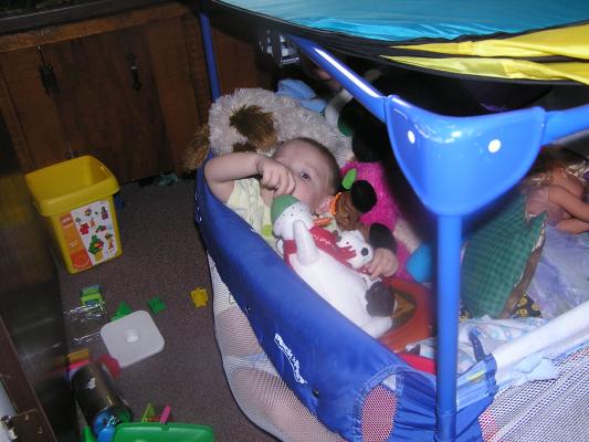 It's Noah burried in toys.