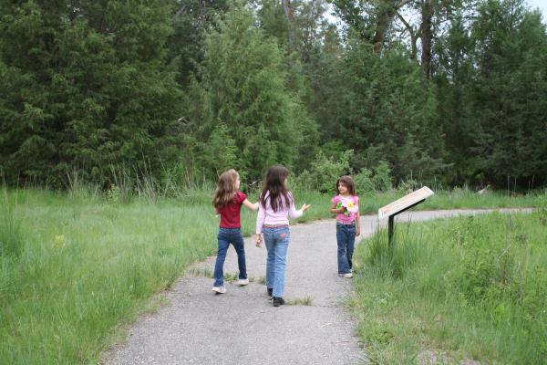 Nicole, Malia, and Andrea enjoy the nature walk.