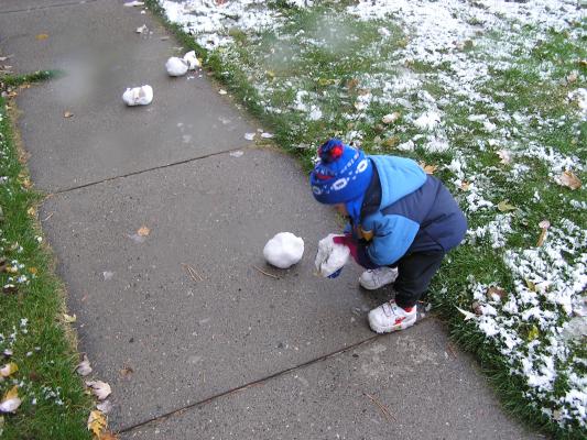 It's time to move around my snow balls.