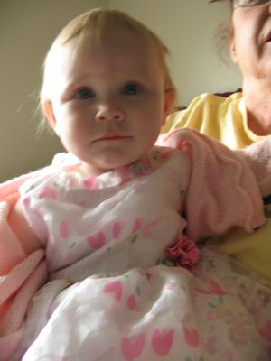 Sarah in her pretty new dress.