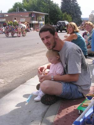 Sweet Pea Festival Parade. 
Sarah and David watch