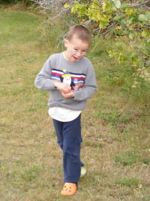 Noah running around.