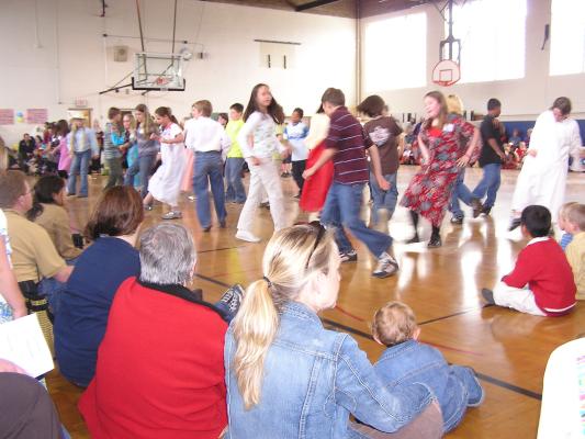 Students dancing.