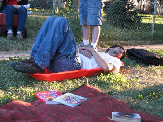 Mike on a sled