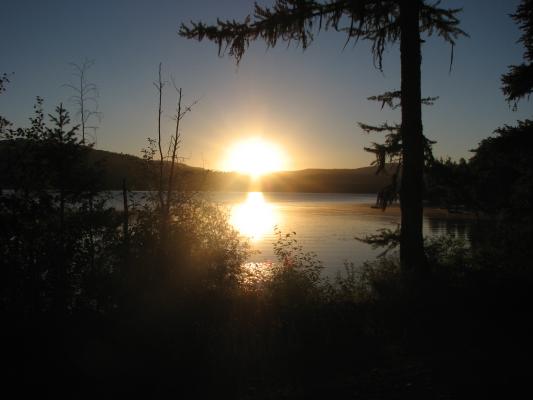 sunset over the lake