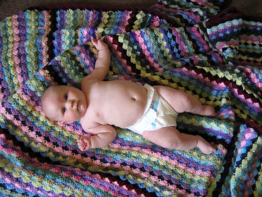 Sarah rolled over for the first time.