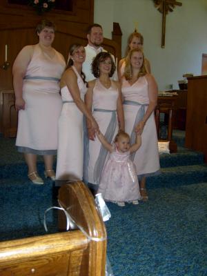 Titus and the bridesmaides and flower girl