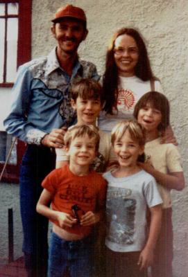 Eder family portrait early 80s at grandma's house