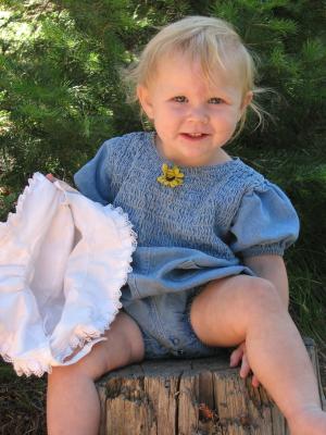 Sarah on a stump