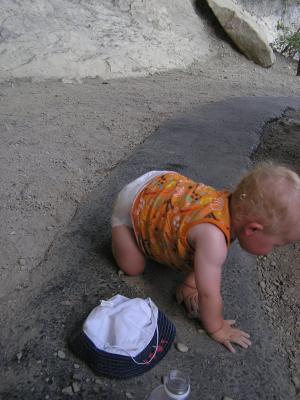 Noah explores Petroglyph State Park