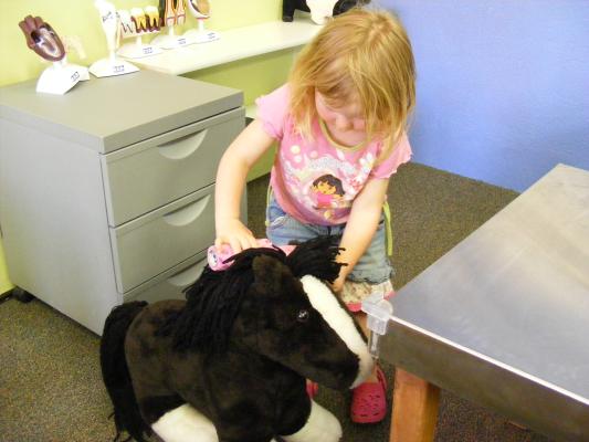 Sarah at the Children's Museum's new Veterinary hospital