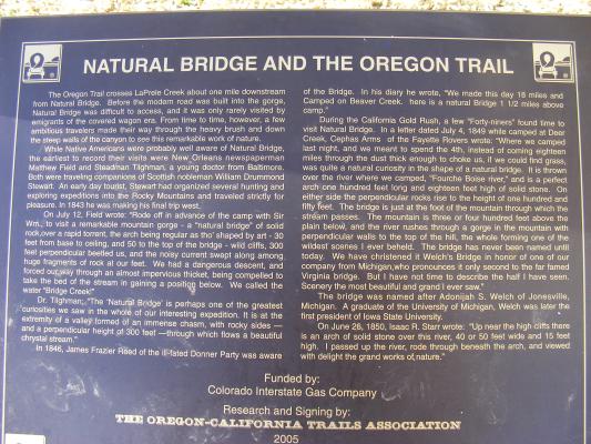 Natural Bridge and the Oregon Trail