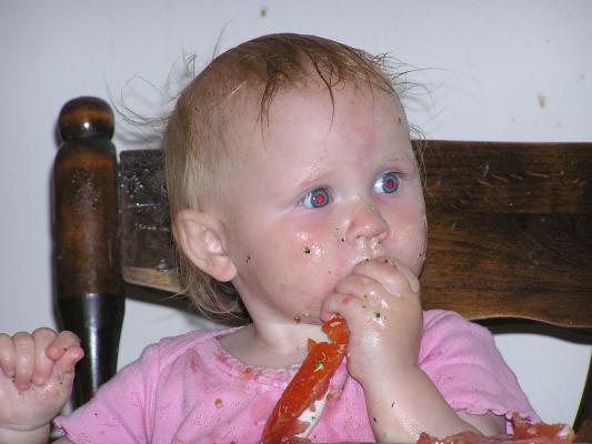 Sarah with tomatoes