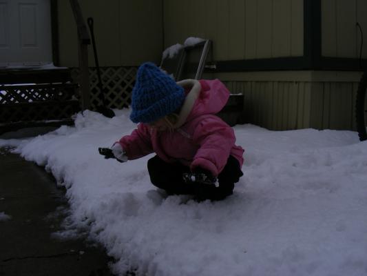Sarah in spring snow