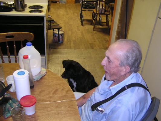 Grandpa likes his milk.