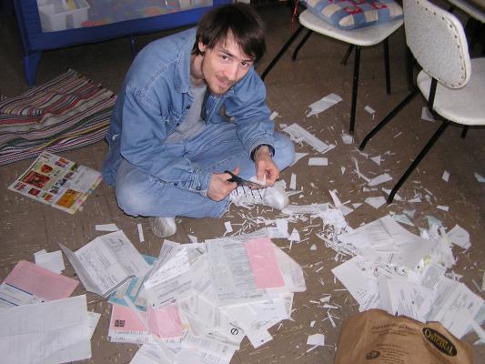 I got an old fashioned shredder.