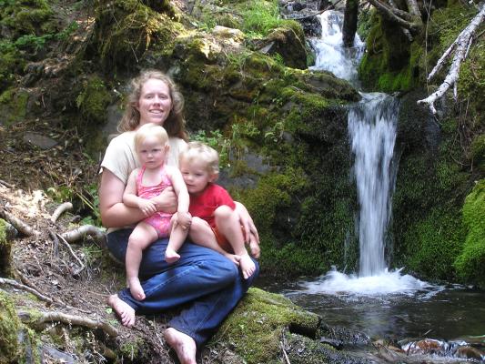 Katie, Sarah and Noah at Cascade Falls near Plains