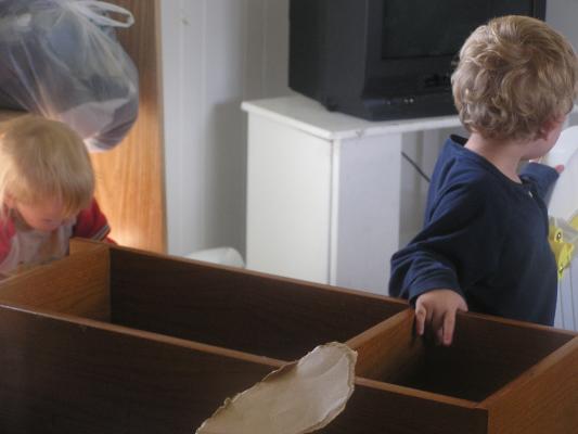 Sarah and Noah enjoy moving into our new house