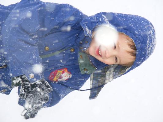 Noah in the snow.