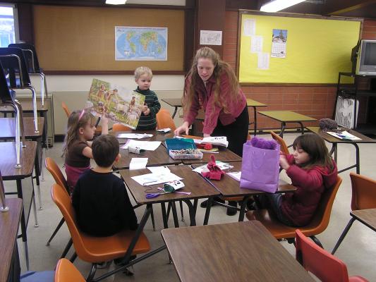 Adam, Mickala, Noah Katie and Andrea are learning about God's creation.