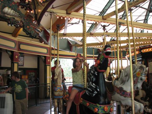 Andrea on the Carousel in Missoula.
