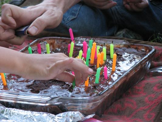 We gave up and never lit  the candles